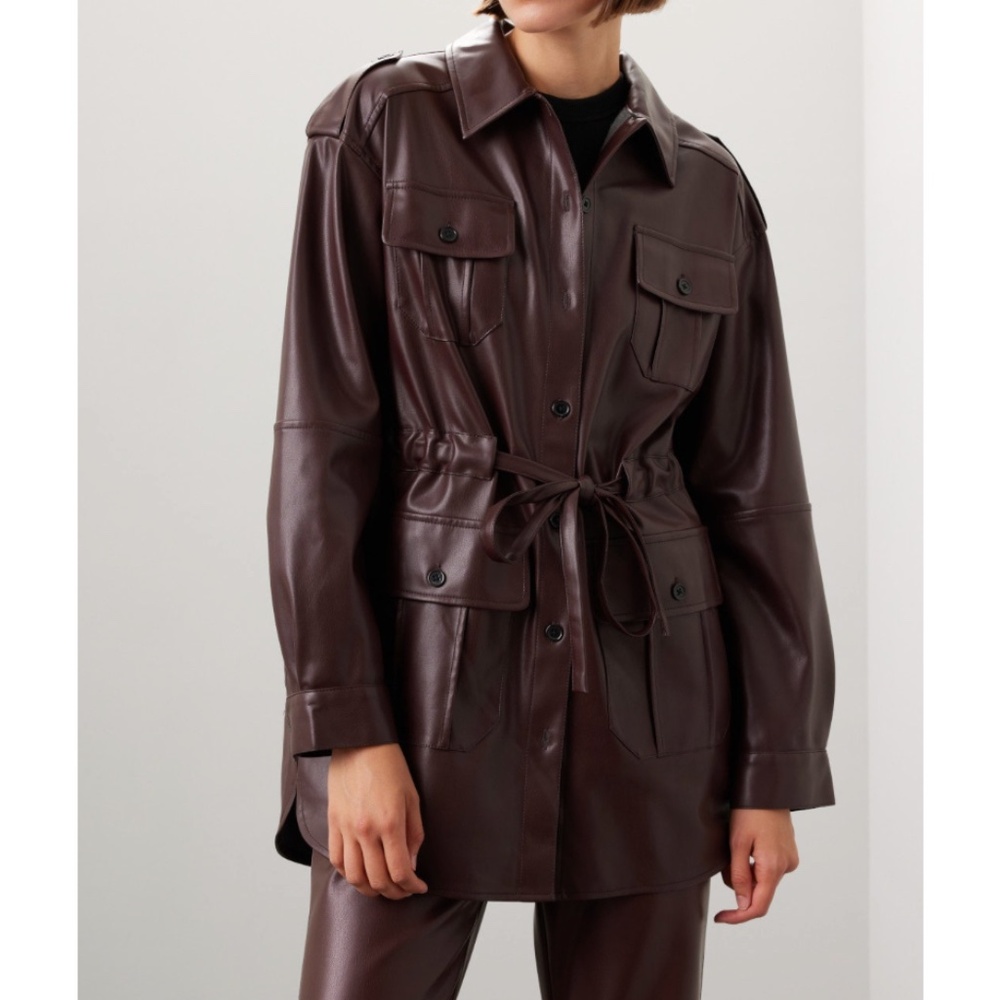 Marissa Web Faux Leather Shacket | Sz 6 or 12